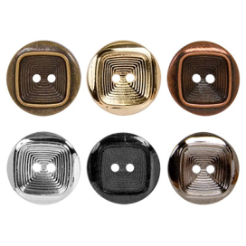 Пуговицы пластиковые под металл "GAMMA" MS 0059 24" (15 мм) 12 шт СК "Атекс" г. Пермь