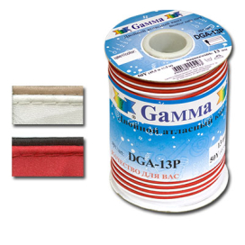 Кант атласный двойной"Gamma" ДГА-13П (DGA-13P) 13мм 45.5м ±2.5м "Атекс" г. Пермь