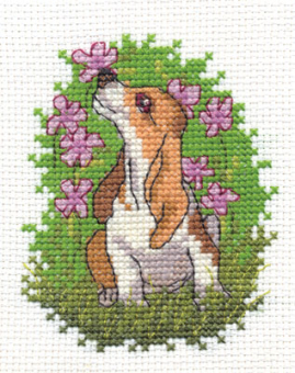 8-018 "Песик - вишневые глазки" 10 x 12 см "Атекс" г. Пермь