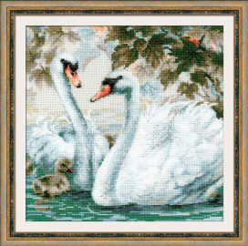 Набор для вышивания "RIOLIS" 1726 "Белые лебеди" 25 х 25 см "Атекс" г. Пермь