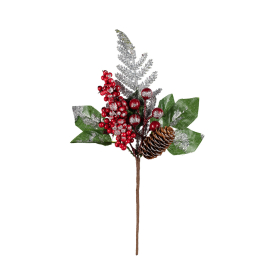 "Blumentag" VDD-39 Декоративные элементы 1 шт 27 см 01 веточка с ягодами и шишкой "Атекс" г. Пермь