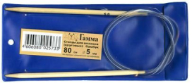 "GAMMA" Спицы круговые BC1 бамбук 80см  d 5,0мм "Атекс" г. Пермь