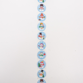 Наклейки в рулоне "Снеговики" 500 шт3,8 х 3,8 см "Атекс" г. Пермь