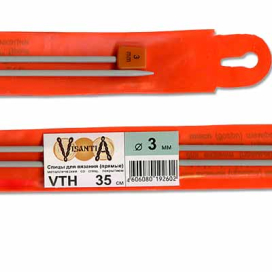 "Visantia" Спицы прямые VTH  d 3,0мм/35см 2шт со спец.покрытием "Атекс" г. Пермь