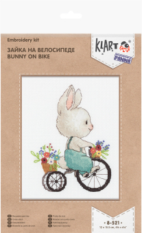 8-521 "Зайка на велосипеде" 12 x 15.5 см "Атекс" г. Пермь
