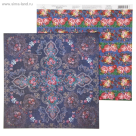 Бумага для скрапбукинга A la Russe "Русские узоры" 29.5 х 29.5 см 180 г/м 2шт "Атекс" г. Пермь
