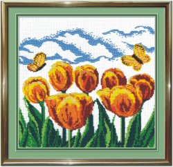 бисером БК-19 "Желтые тюльпаны" 30х30 см "Атекс" г. Пермь