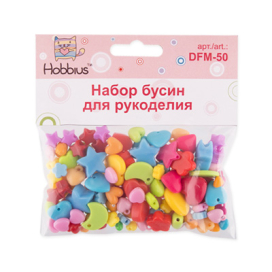 Набор с бисером и бусами "Hobbius" "Ассорти" DFM-50 50 г "Атекс" г. Пермь