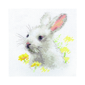 0-226 "Белый крольчонок" 9x9 см "Атекс" г. Пермь