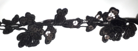 Тесьма 85002 ажур. с пайетками 5,5см/10я черный МС "Атекс" г. Пермь