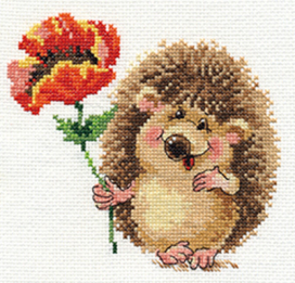 0-116 "Ежик с маком" 14х13 "Атекс" г. Пермь