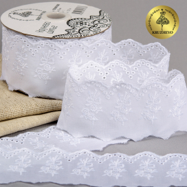 Шитье KRUZHEVO ТСВ-20S10 55 мм белый хлопок 13,71м "Атекс" г. Пермь