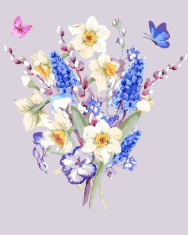 "ФРЕЯ" PNB/C1 Набор для раскрашивания по номерам 50 х 40 см №64 "Весенний букет" "Атекс" г. Пермь