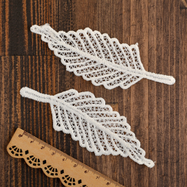 Кружевная аппликация KRUZHEVO TBY.3016 Лист 4,2х11см 5шт "Атекс" г. Пермь