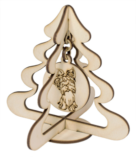 Заготовка для декорирования DMO Елка сборная с символом года "Собака" 13,5х13,5 х 13см фанера "Атекс" г. Пермь