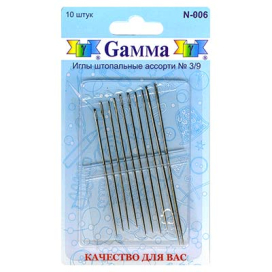 Иглы для шитья ручные "Gamma" N-006 для штопки №3/9 10 шт "Атекс" г. Пермь
