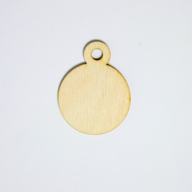 Заготовка для декорирования "Бирка круглая с подвеской" 5х4 см фанера 5 шт "Атекс" г. Пермь