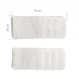 Удлинитель для бюстгальтера 2 крючка TBY.29429 3,8см белый 20шт "Атекс" г. Пермь