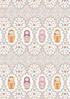 Ткань для пэчворка КРОШКИ-МАТРЁШКИ ФАСОВКА 50 x 55 см 146±5 г/кв.м 100% хлопок "Атекс" г. Пермь