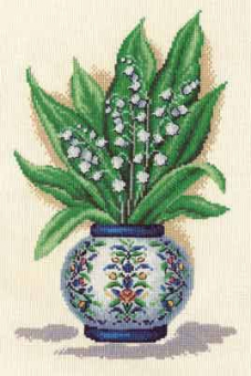 8-082 "Ландыши в китайской вазе" 32x22 см "Атекс" г. Пермь