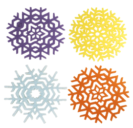 Набор снежинок из фетра 2мм DMO (ассорти) 9 х 9см 4 шт "Атекс" г. Пермь