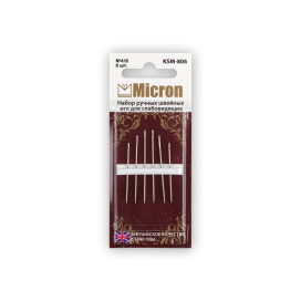 "Micron" набор швейных игл для слабовидящих KSM-806 блистер 6 шт 4/8 "Атекс" г. Пермь