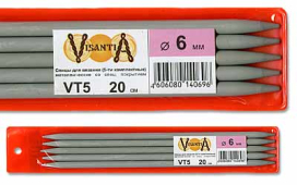 "Visantia" Спицы 5-ти компл. VT5 алюминий d 6,0 мм 20 см "Атекс" г. Пермь