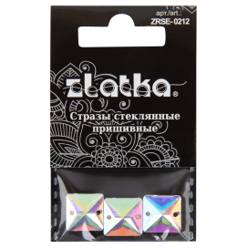 "Zlatka" ZRSE-0212 AB-Crystal 12 х 12 мм стекло 3 шт №02 перламутровый (AB-crystal) "Атекс" г. Пермь