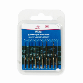 Иглы для бытовой швейной машины "АРТИ" 0220-02 (№70-80) универсальные 10 шт в блистере  "Атекс" г. Пермь