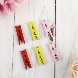 Набор декоративных мини-прищепок "Рукоделие" 18 шт 2,5смх 0,3см х 0,9см ассорти  "Атекс" г. Пермь