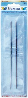 Иглы для шитья ручные "Gamma" N-213 для переплет. работ 6" 2 шт "Атекс" г. Пермь
