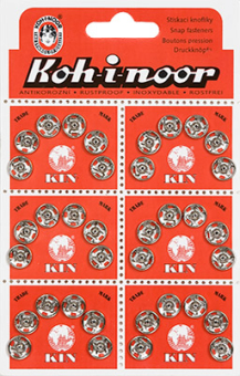 "KOH-I-NOOR" Кнопки пришивные KIN1000 №2 металл d 10 мм 6 х 6 шт "Атекс" г. Пермь