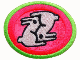 Нашивка 02052140 "Розовые кролики с зеленым ободком" 5.7х4.5 см "Атекс" г. Пермь