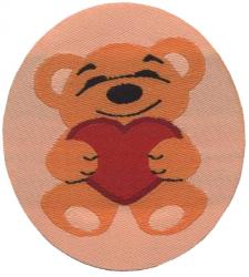 Жаккардовая нашивка Медвежонок с сердцем WL35 "Атекс" г. Пермь