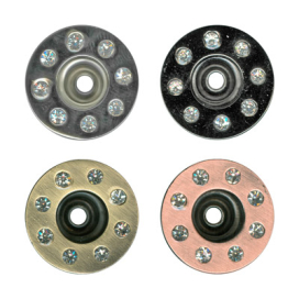 Пуговицы джинсовые со стразами "Micron" BJS 001 17 мм 24 шт СК/Распродажа "Атекс" г. Пермь