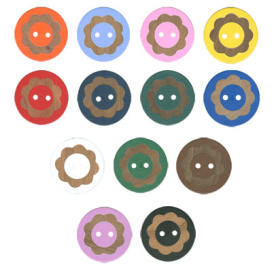 Пуговицы деревянные "GAMMA" WB-057 36" (23 мм) 12 шт СК "Атекс" г. Пермь