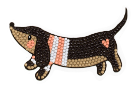 "ФРЕЯ" ALVM-080 Кристальная мозаика (алмазная вышивка) магнит "Такса" 12 х 8.5 см "Атекс" г. Пермь