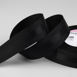 Лента репсовая/атласная 25 мм 18 ± 1 м чёрный "Атекс" г. Пермь