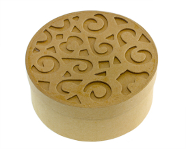 Коробочка из папье-маше "Круг" с узором "Атекс" г. Пермь