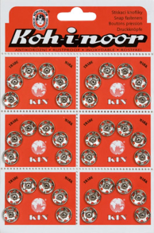 "KOH-I-NOOR" Кнопки пришивные KIN1000 №4 металл d 12 мм 6 х 6 шт "Атекс" г. Пермь