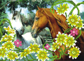 Ткань с рисунком "М.П.Студия" для вышивания бисером №2 35 см х 40 см "Атекс" г. Пермь