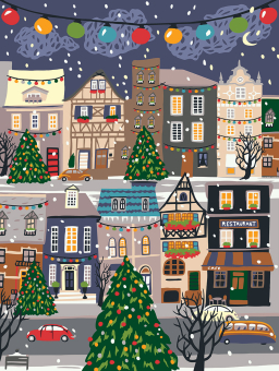 "ФРЕЯ" PNB/PM-066 Набор для раскрашивания по номерам 40 х 30 см "Город в ожидании праздника" "Атекс" г. Пермь