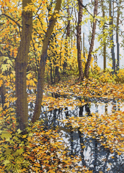 "ФРЕЯ" ALVR-39 Кристальная мозаика (алмазная вышивка) 076 "Осенний пейзаж" 54 х 38.5 см "Атекс" г. Пермь