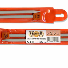 "Visantia" Спицы прямые VTH  d 5,5мм/35см 2шт со спец.покрытием "Атекс" г. Пермь