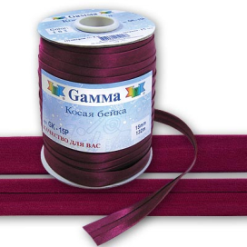 Косая бейка "GAMMA" атласная ГК-15П (GK-15P)  14-15мм 132м ±1м "Атекс" г. Пермь