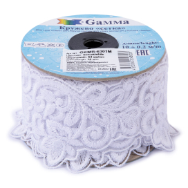 Кружево "Gamma" "сетка" GKMB-6301M 63 мм в рулоне 10 м ± 0.2 "Атекс" г. Пермь