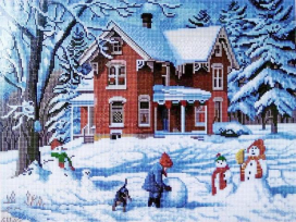 Алмазная мозаика (квадратные стразы) "Зимние каникулы" GF 1736 40х50см "Атекс" г. Пермь