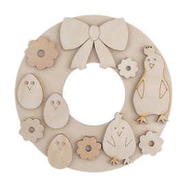 ВД-104 Пасхальное панно "Куриная семья" фанера 18 х 18 х 18 см "Атекс" г. Пермь