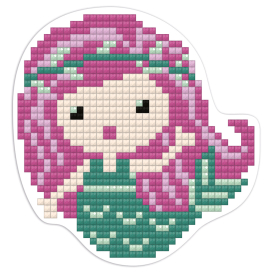 "ФРЕЯ" ALVM-017 Кристальная мозаика (алмазная вышивка) магнит "Русалочка" 8,5 х 8,5 см "Атекс" г. Пермь