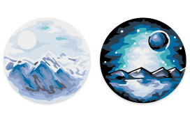 "ФРЕЯ" PNBM-027 Набор для раскрашивания по номерам (на магните) 9 х 9 см "Горные вершины" "Атекс" г. Пермь